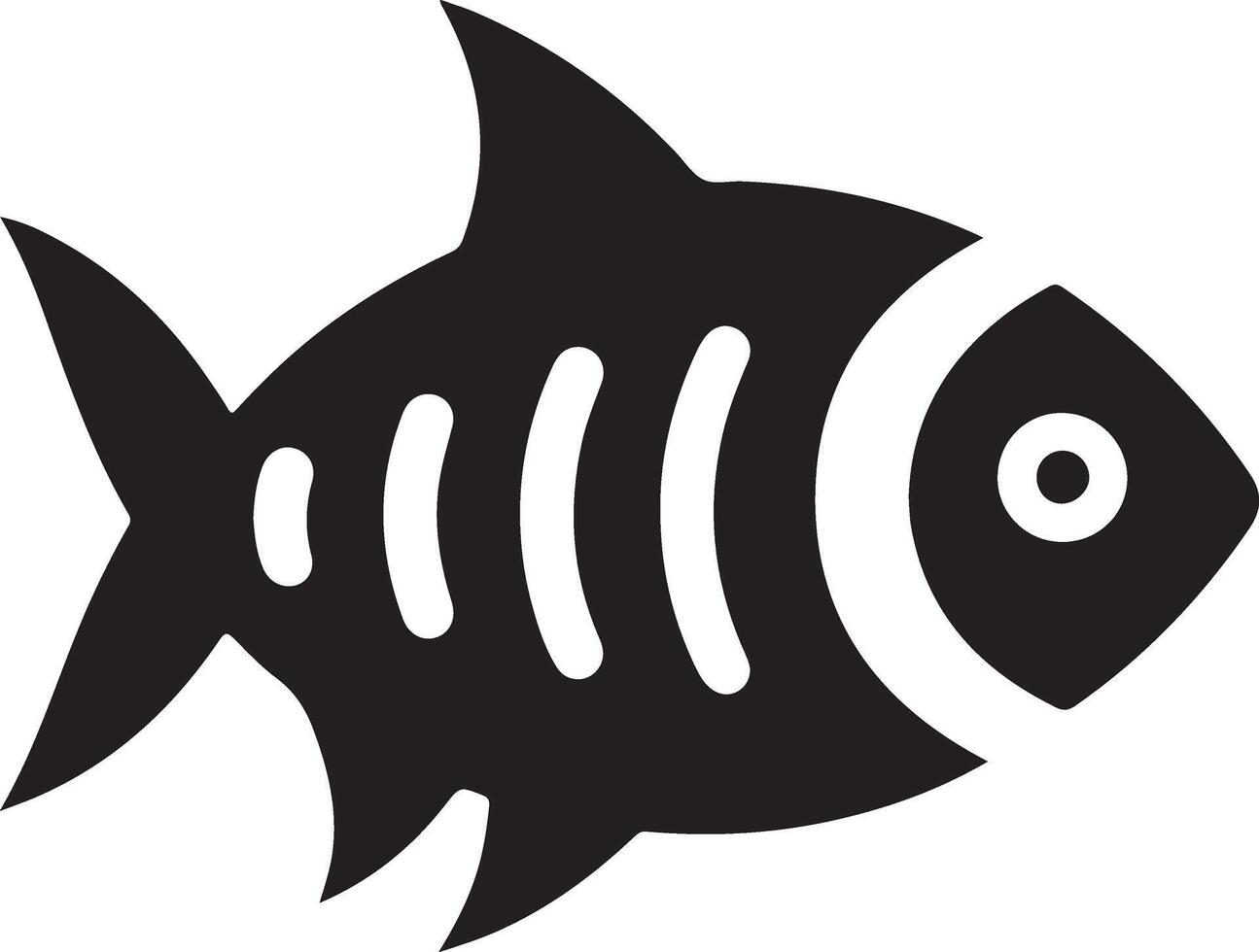 piraña pescado vector icono, clipart, símbolo, plano ilustración, negro color silueta 13