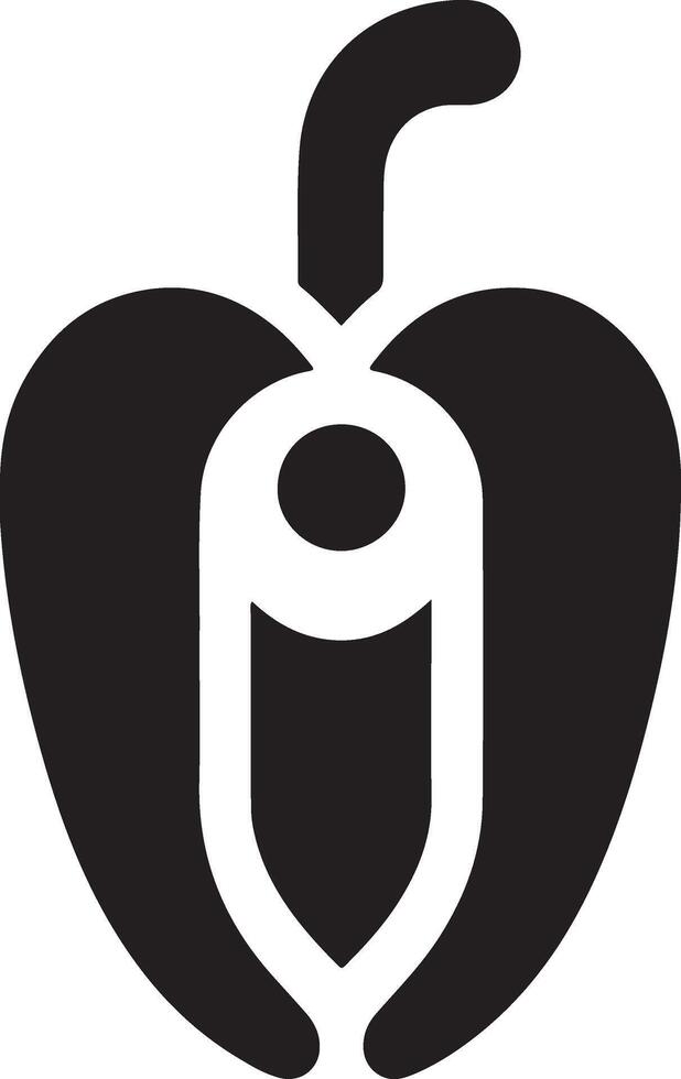 minimal green Pepper brand logo concept black color silhouette, white background 7 vector