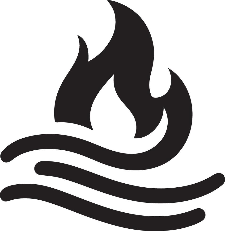 mínimo fuego fuego logo horizontal fluir firmar vector icono silueta, blanco antecedentes 6 6