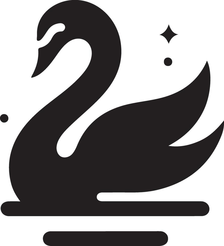 Swan logo vector icon, flat symbol, black color silhouette, white background 6