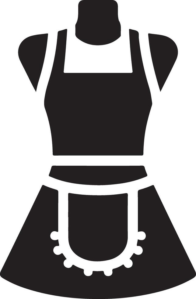 minimal female apron vector icon silhouette, clipart, symbol, black color silhouette 41