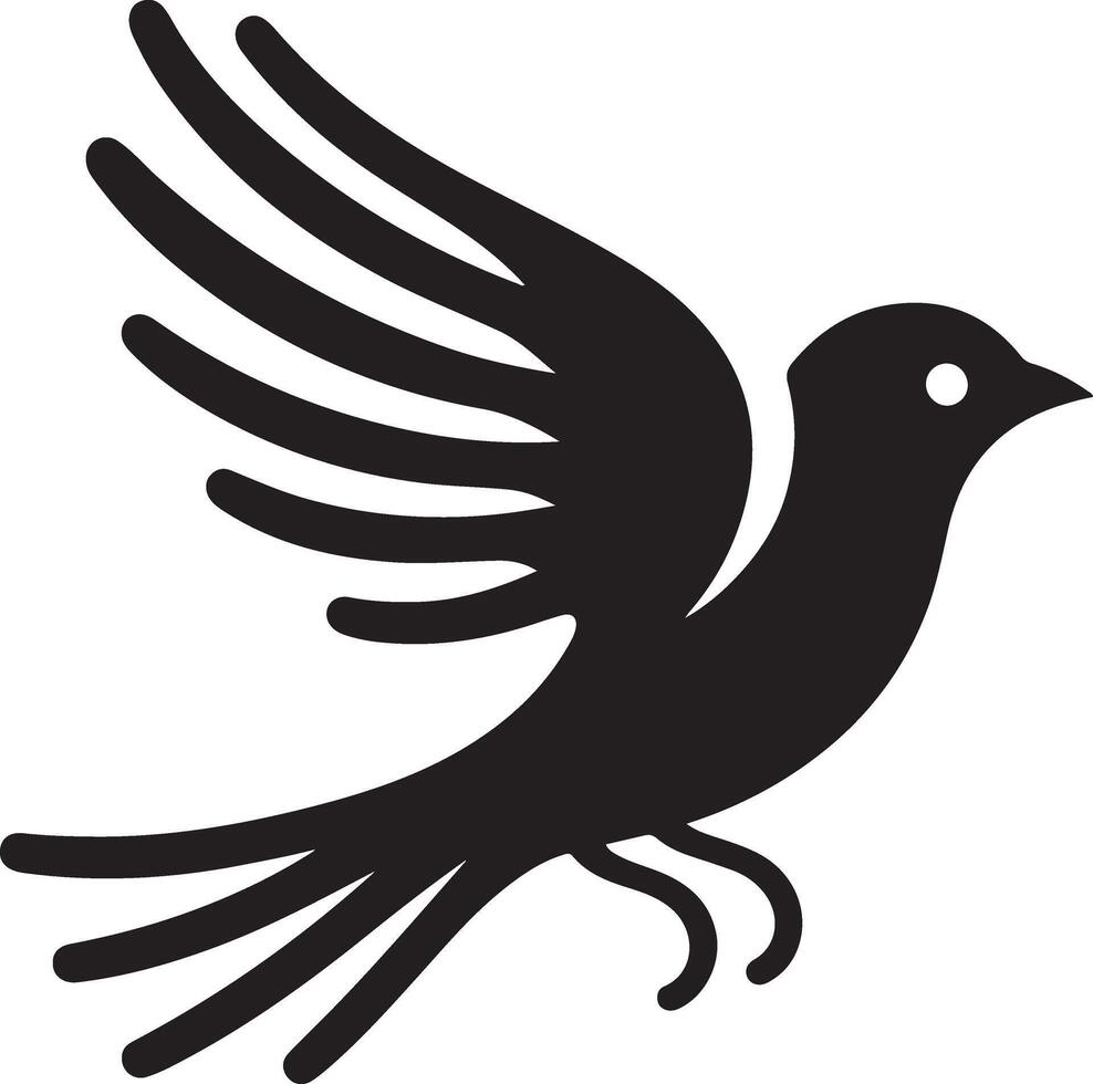 Finch bird logo concept, black color silhouette,  white background 14 vector