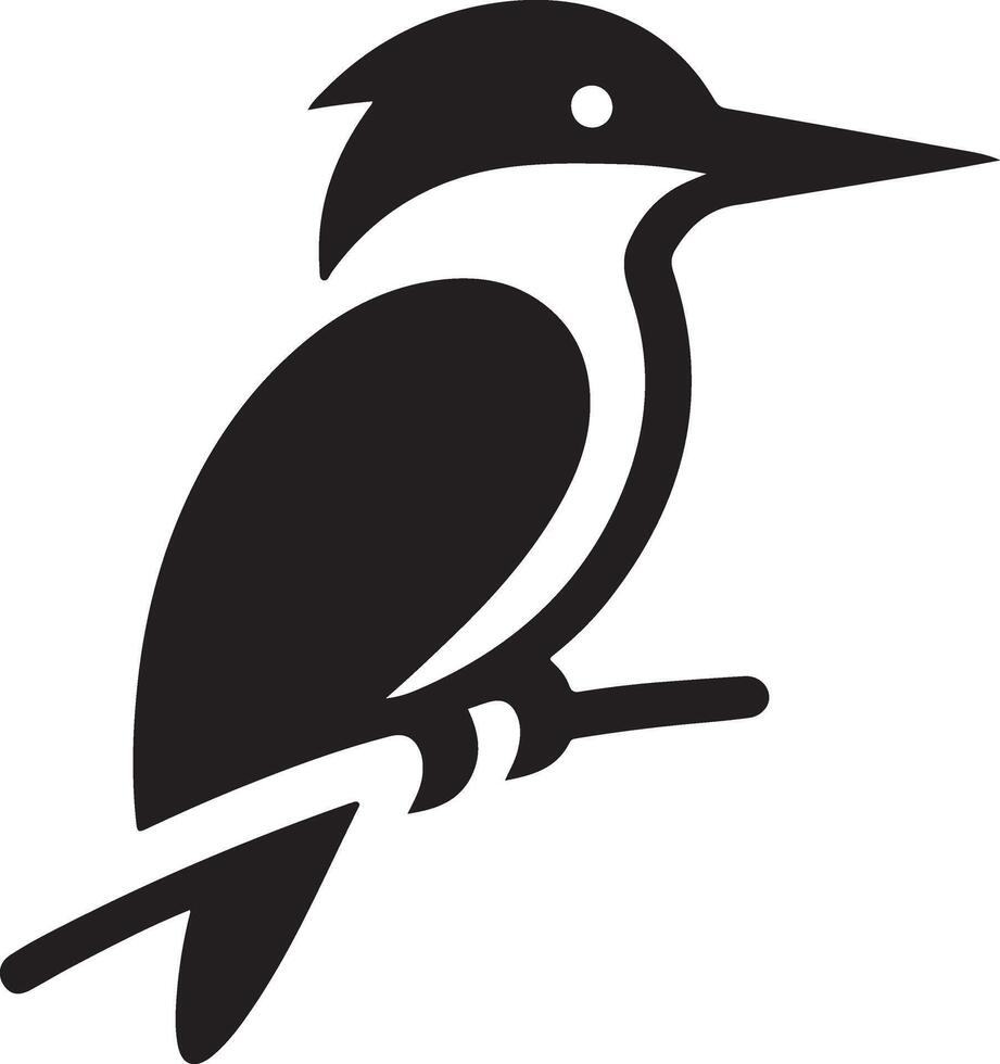 Kingfisher bird vector art icon, clipart, symbol, black color silhouette, white background 36