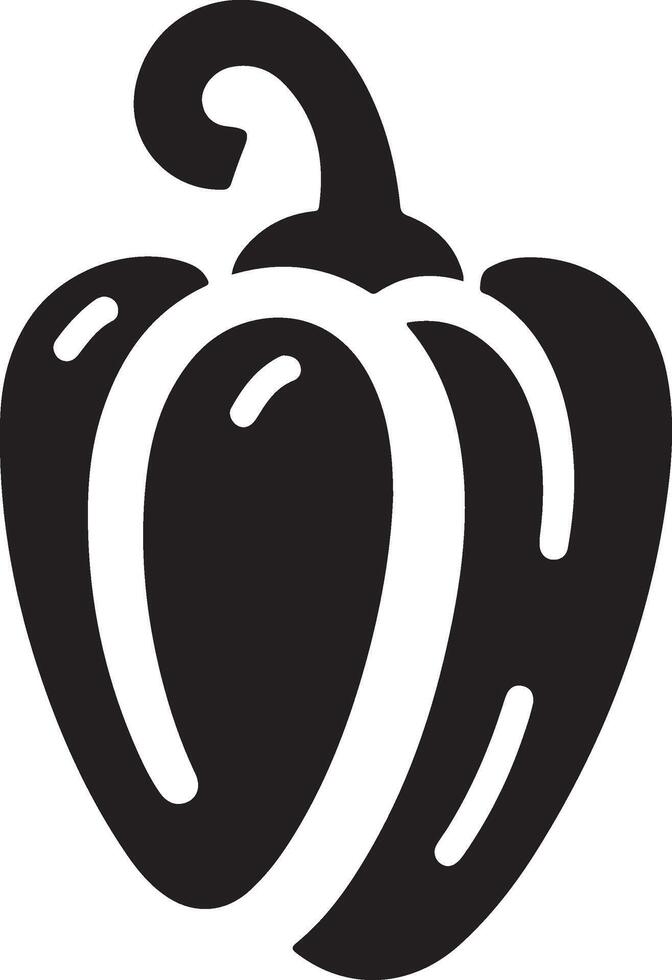 minimal green Pepper brand logo concept black color silhouette, white background vector