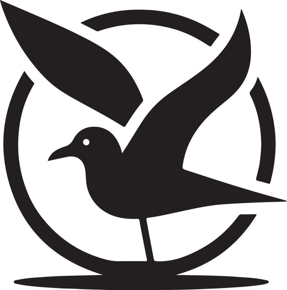mínimo Gaviota vector icono, plano símbolo, negro color silueta, blanco antecedentes 21