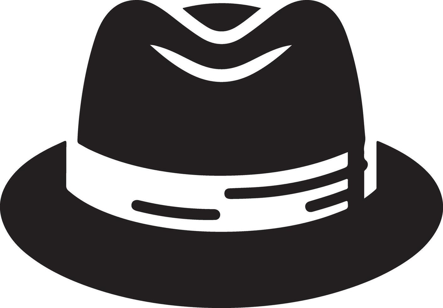 minimal Retro Hat icon, clipart, symbol, black color silhouette 10 vector