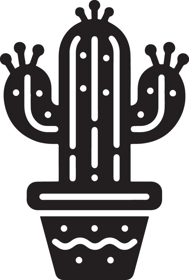 cactus planta icono vector clipart, símbolo, negro color silueta, blanco antecedentes 19