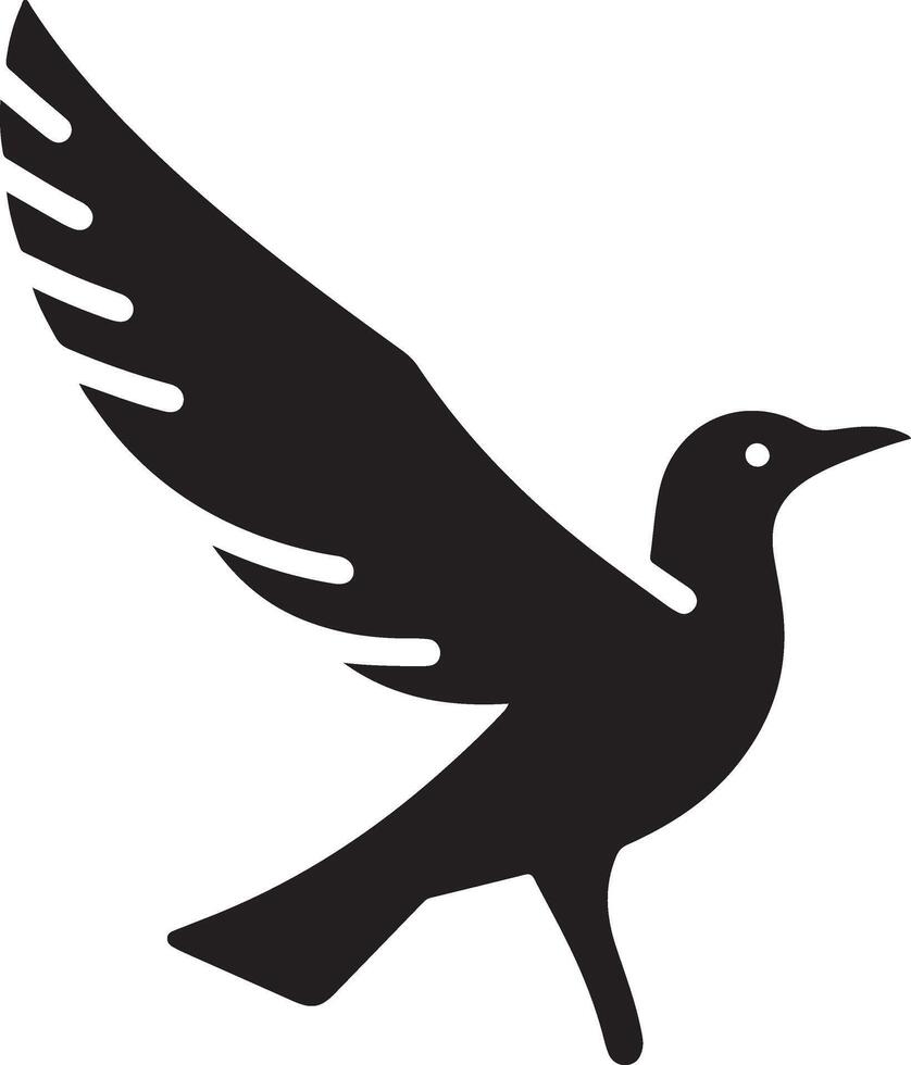 mínimo Gaviota vector icono, plano símbolo, negro color silueta, blanco antecedentes 12