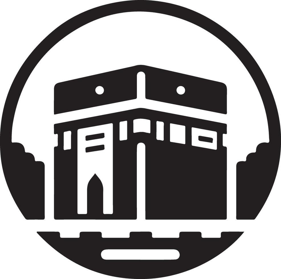 minimal Kaaba logo design vector icon, flat symbol silhouette 15