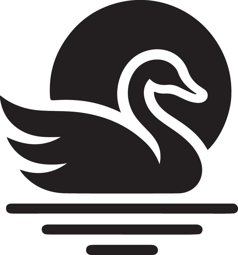 Swan logo vector icon, flat symbol, black color silhouette, white background 4