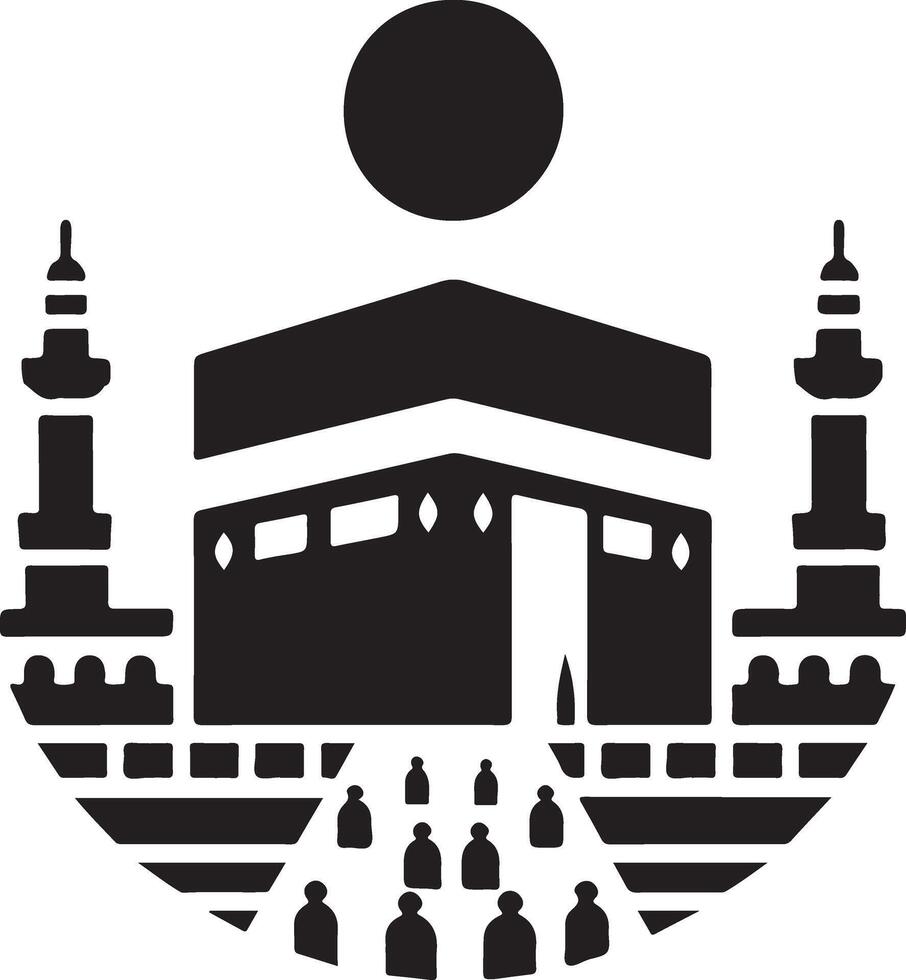 minimal Kaaba logo design vector icon, flat symbol silhouette 2