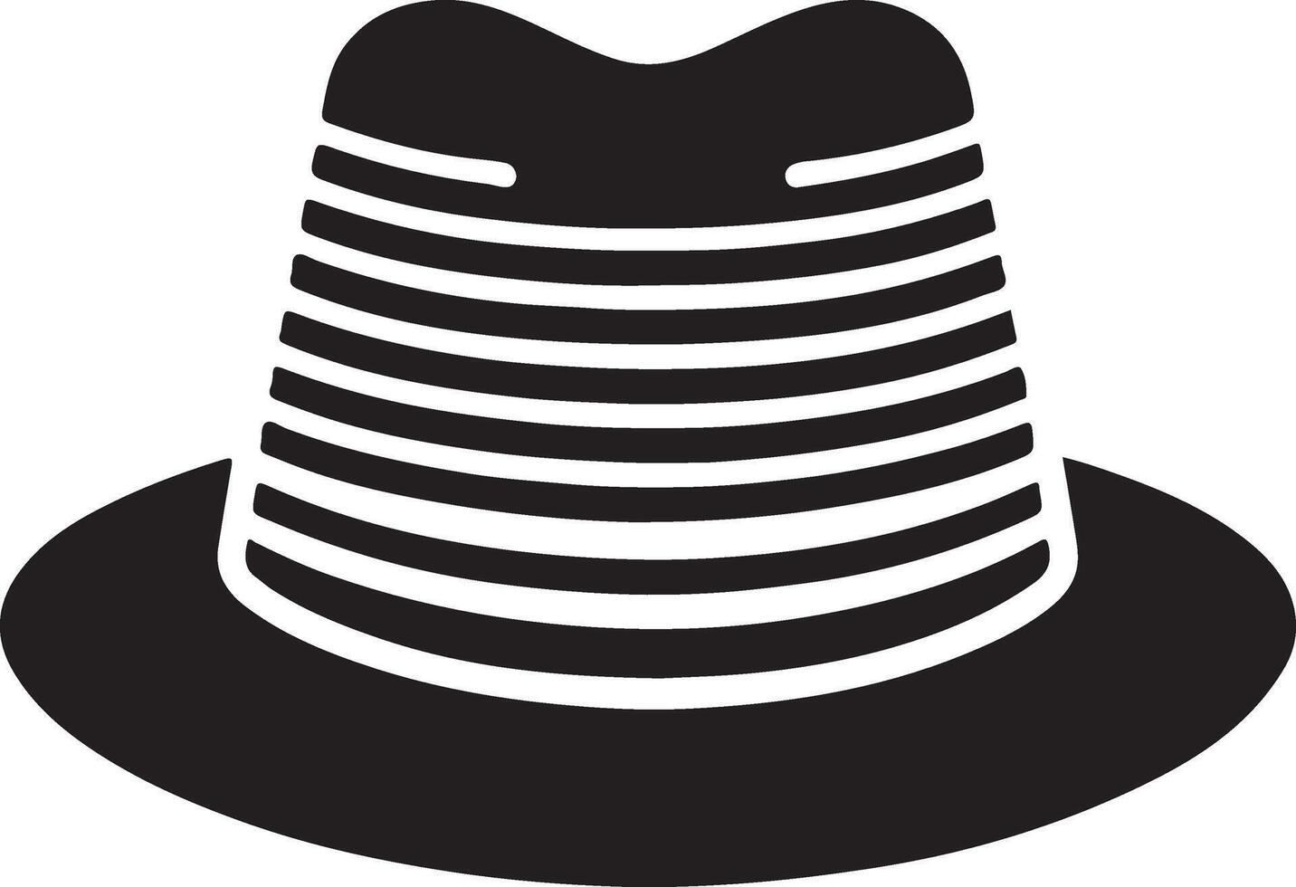 minimal Retro Hat icon, clipart, symbol, black color silhouette 26 vector