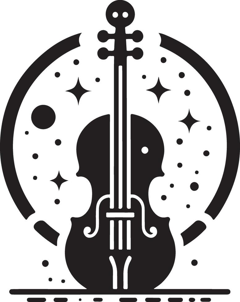 Violin vector art icon, clipart, symbol, silhouette 5