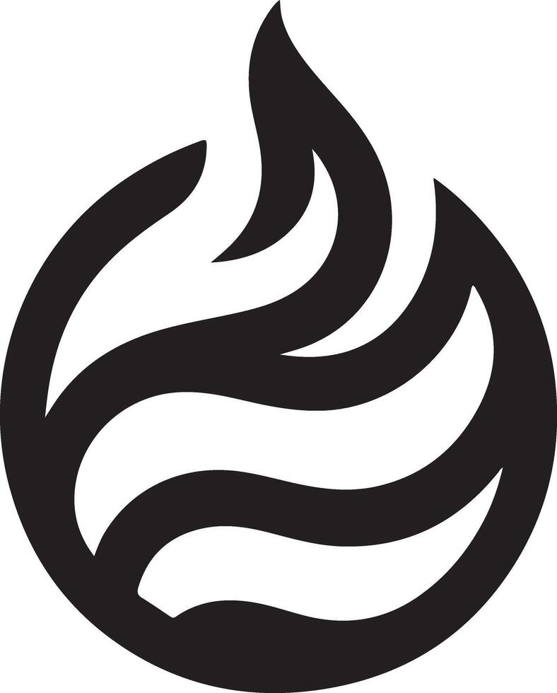 minimal Fire flame Logo horizontal flow sign vector icon silhouette, white background 4