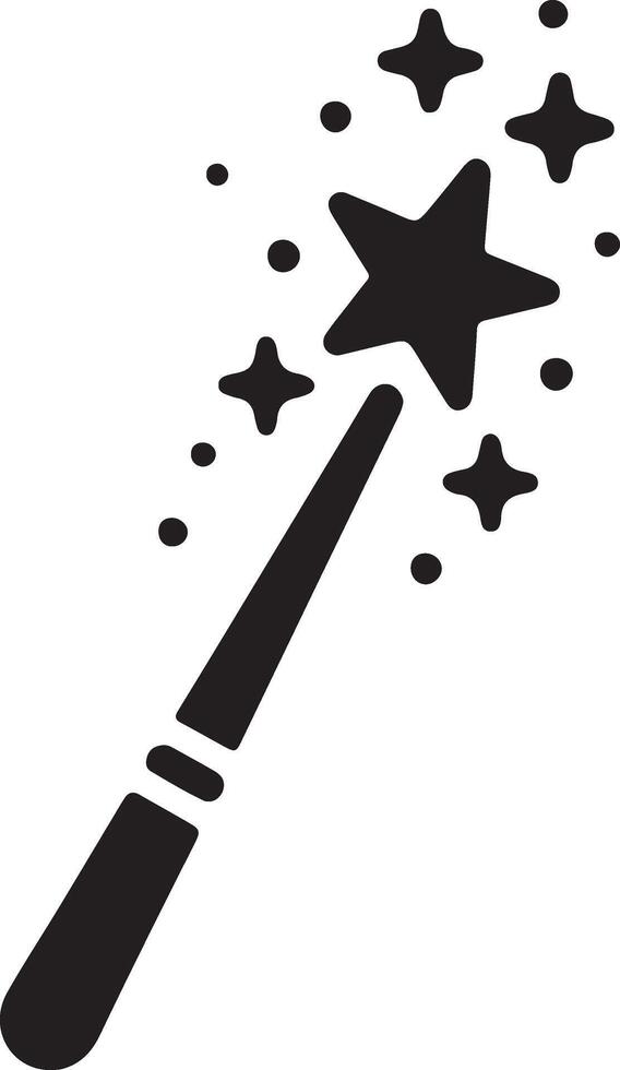 Magic wand icon, black color silhouette symbol, black color silhouette 4 vector