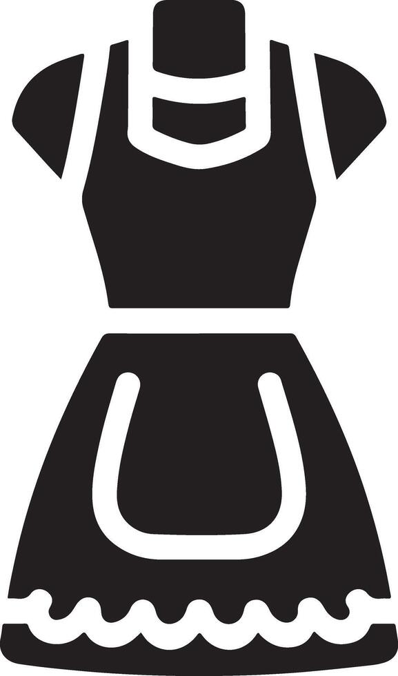 minimal female apron vector icon silhouette, clipart, symbol, black color silhouette 7