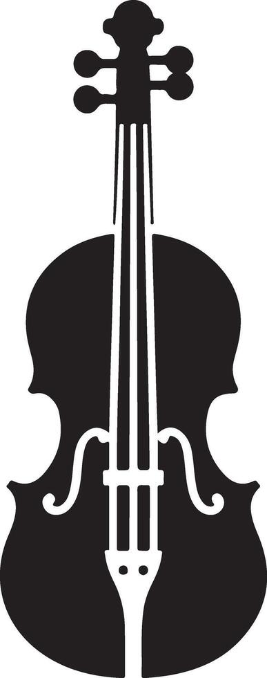 Violin vector art icon, clipart, symbol, silhouette 12