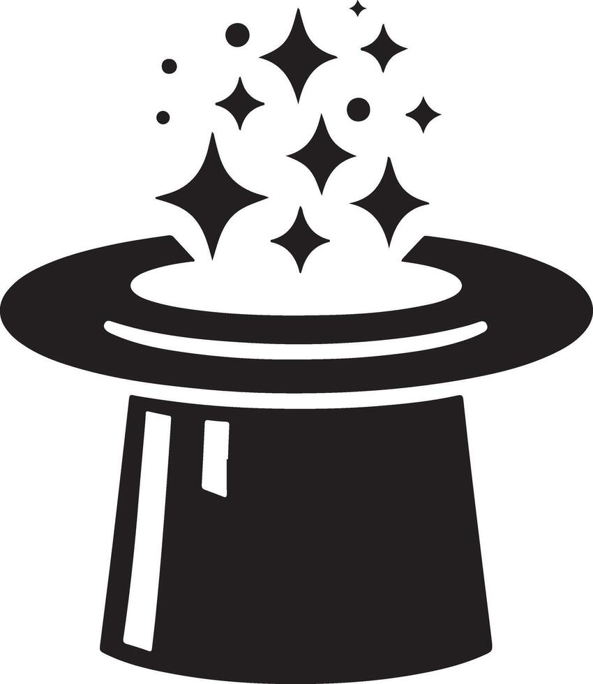 mínimo retro mago sombrero icono, clipart, símbolo, negro color silueta, vector silueta 2