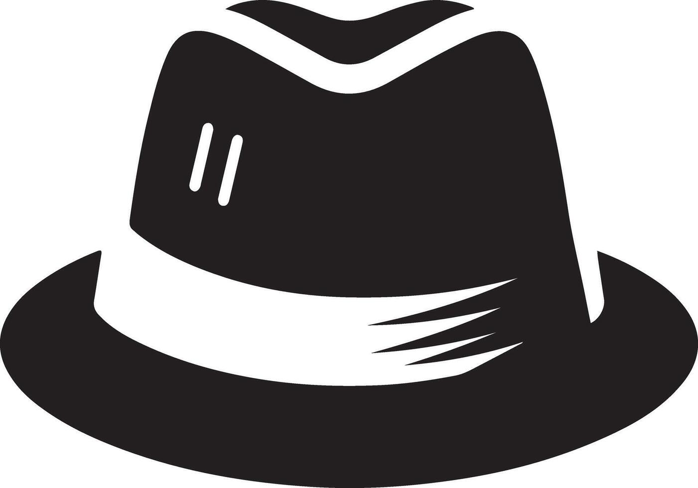 minimal Retro Hat icon, clipart, symbol, black color silhouette 39 vector