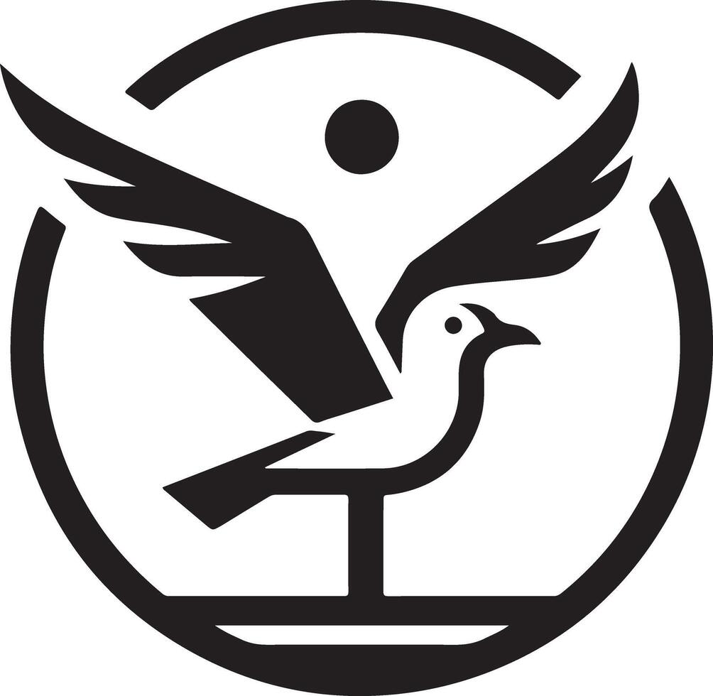 minimal Seagull vector icon, flat symbol, black color silhouette, white background 13