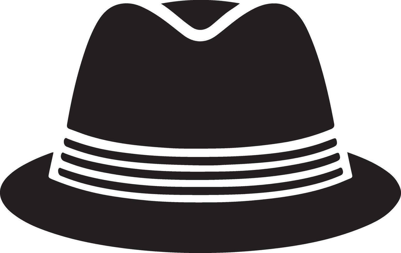 minimal Retro Hat icon, clipart, symbol, black color silhouette 11 vector
