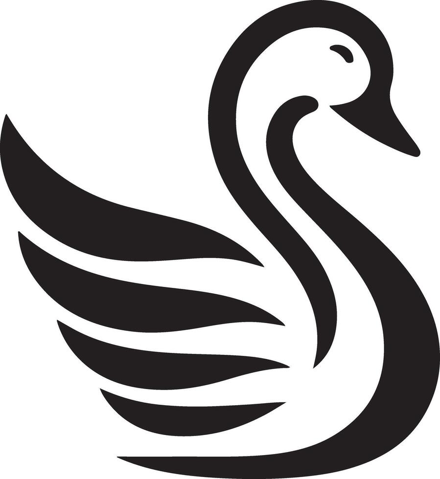 cisne logo vector icono, plano símbolo, negro color silueta, blanco antecedentes 25