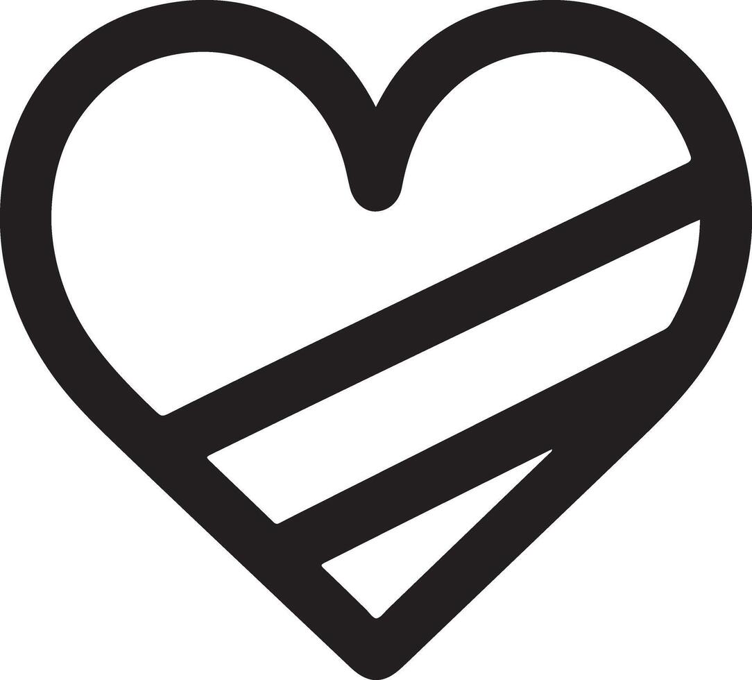 mínimo corazón forma vector logo icono, plano símbolo, negro color 7 7