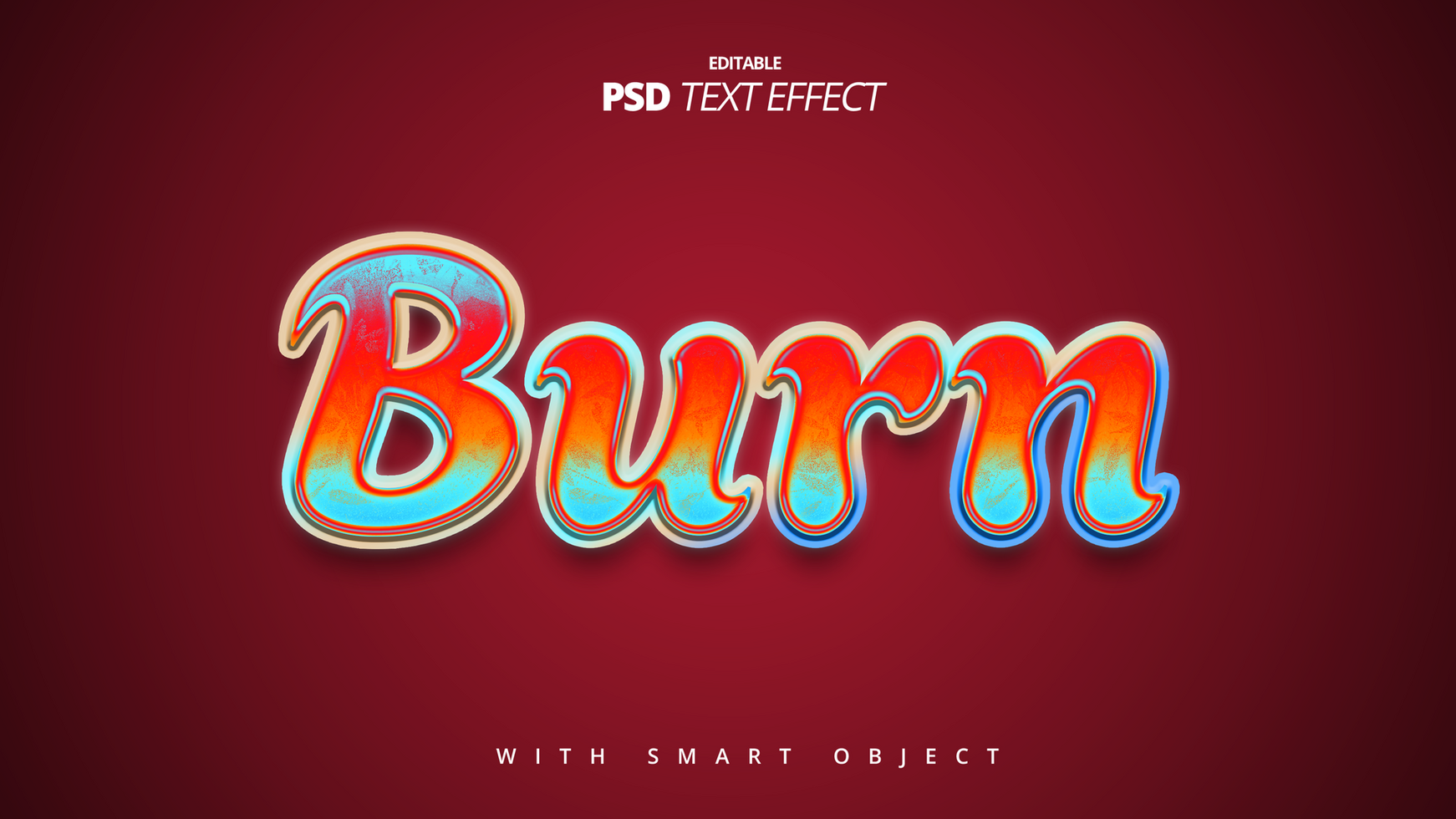 burn fire orange 3d text effect design psd