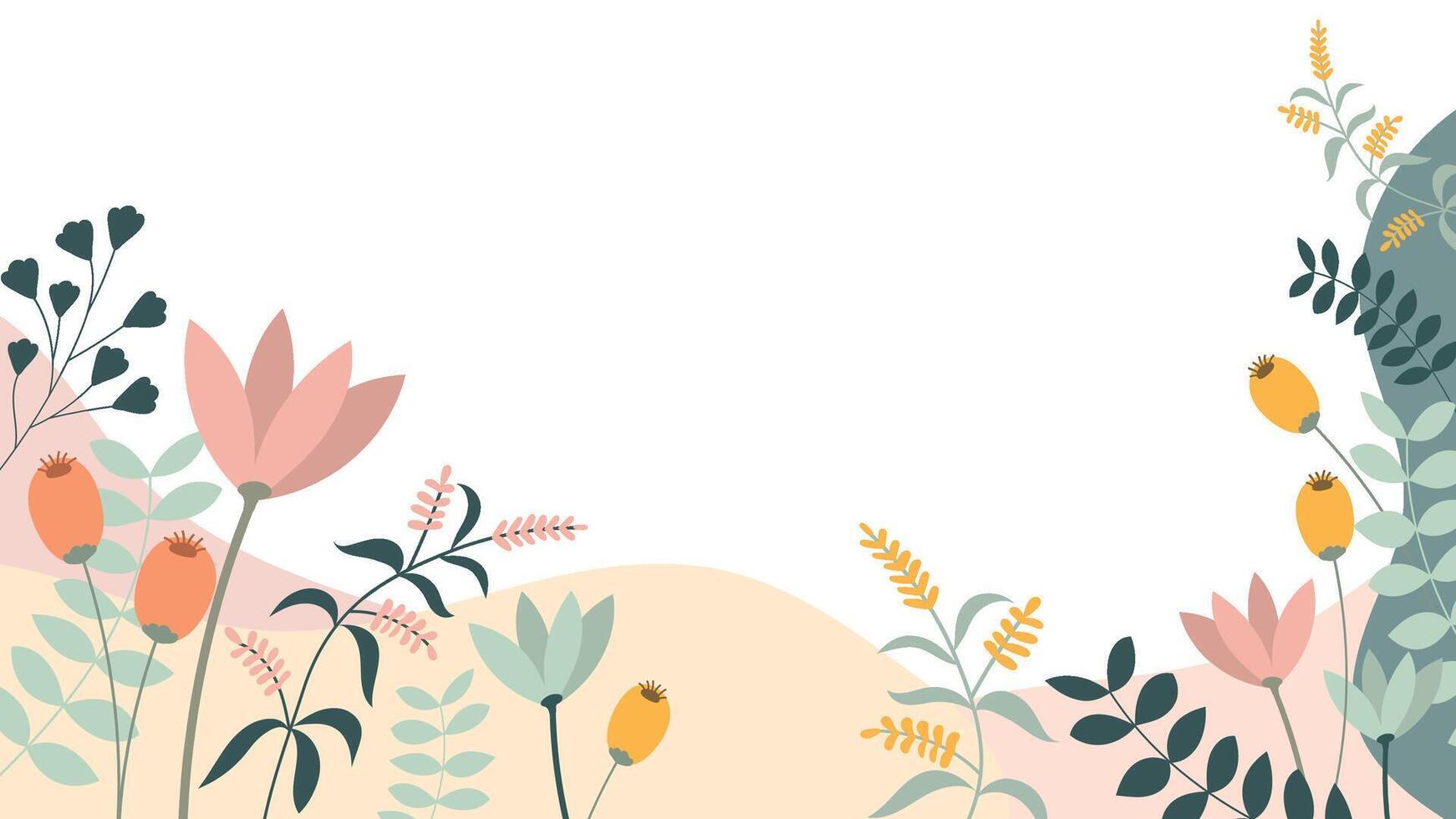 Abstract flower and leave background Vector design border beautiful frame