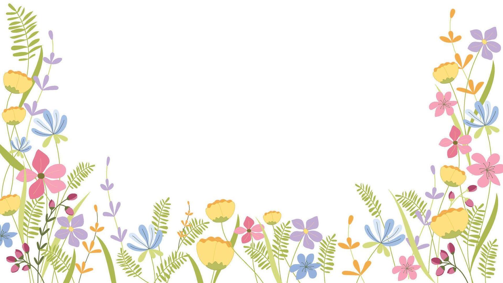 Abstract flower background Vector design floral border frame