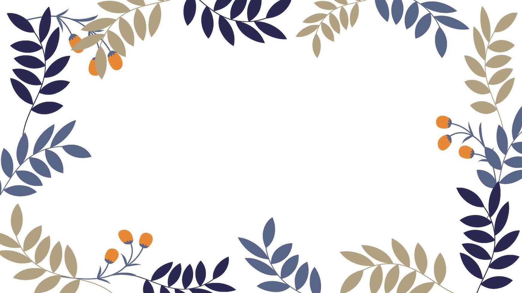 Abstract flower background Vector design floral leave border frame