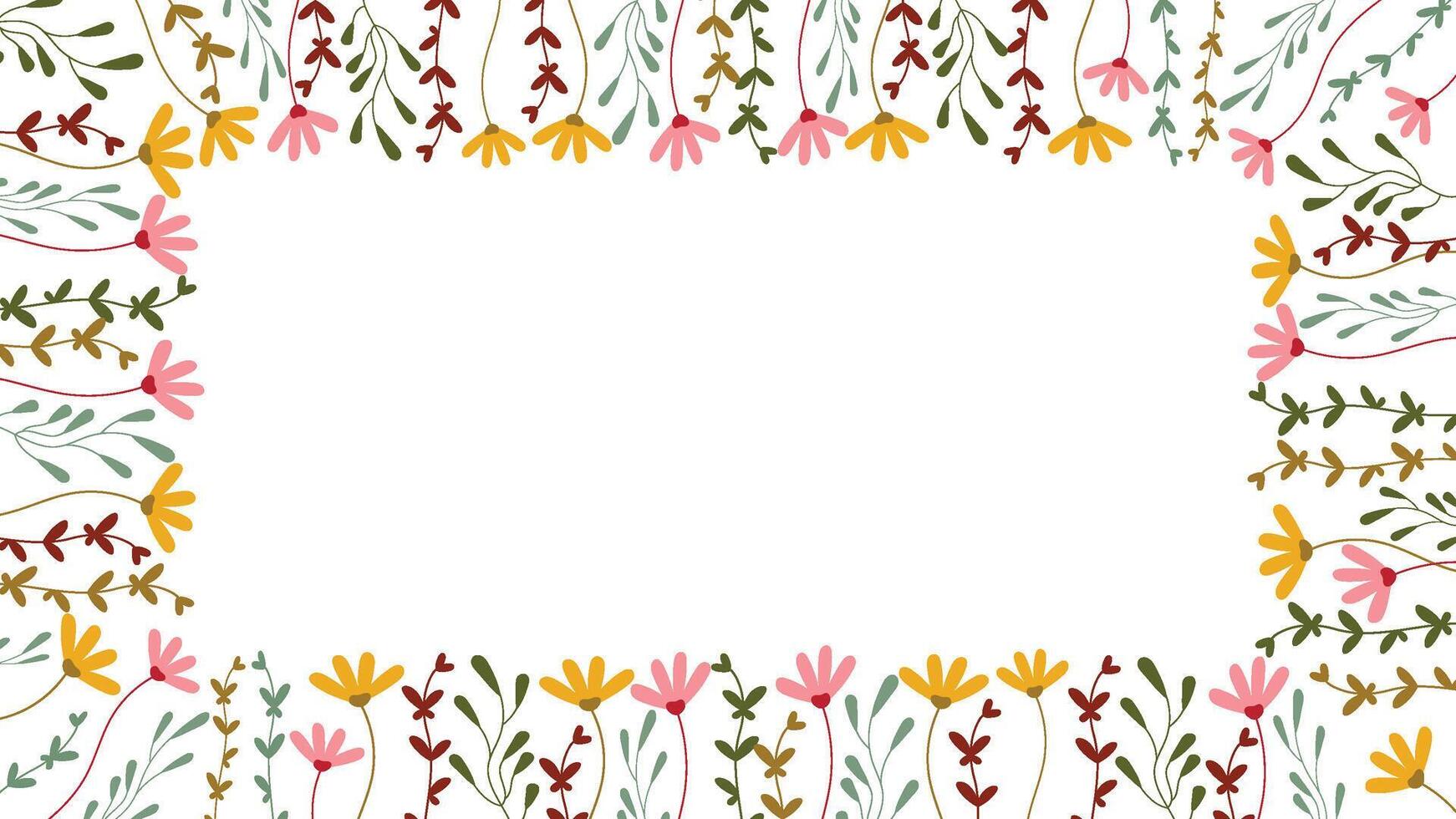 Abstract flower background Vector design floral leave border frame