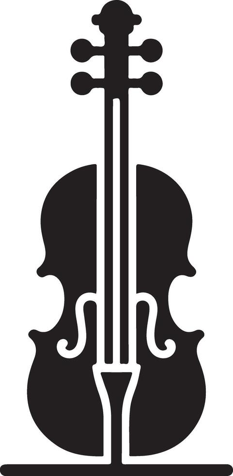 violín vector Arte icono, clipart, símbolo, silueta 17
