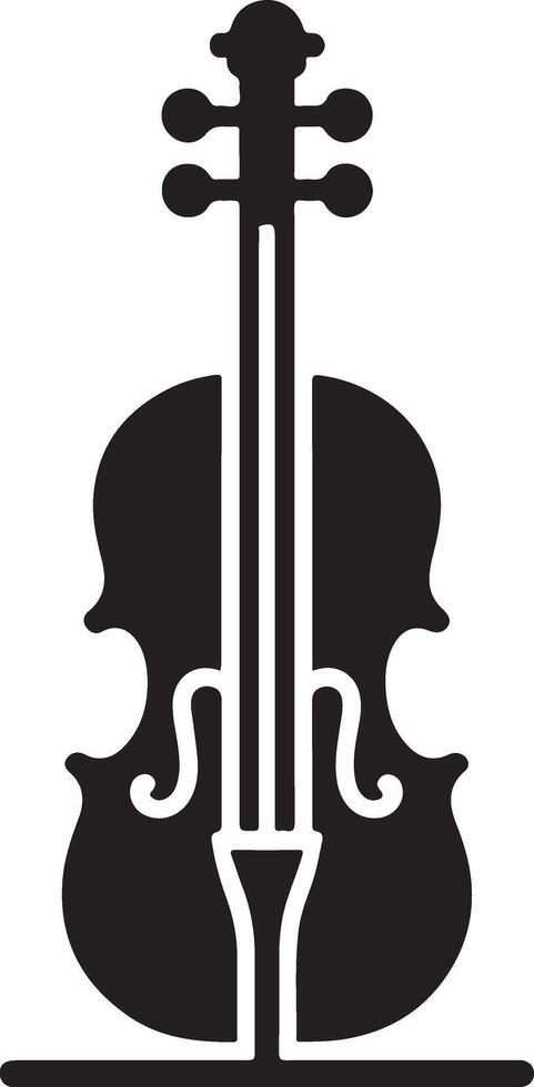 Violin vector art icon, clipart, symbol, silhouette 17