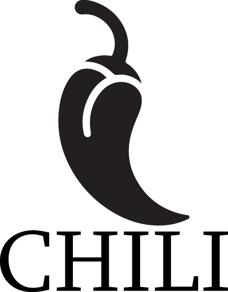 minimal chili brand logo concept black color silhouette, white background 5 vector
