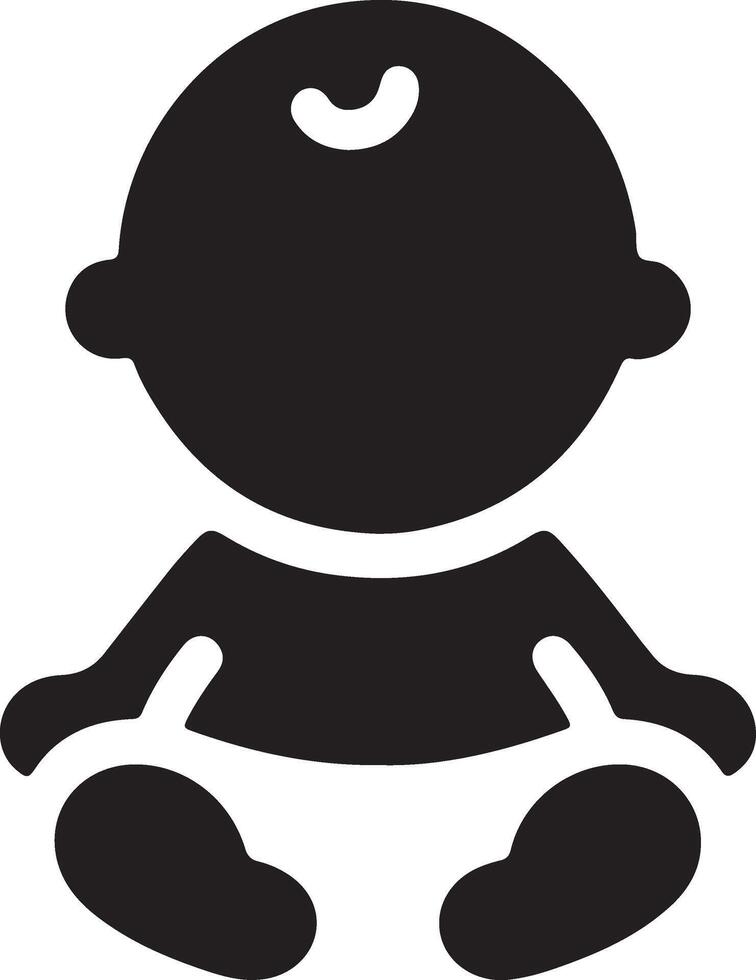 Cute smiling baby crawling icon black color silhouette 6 vector