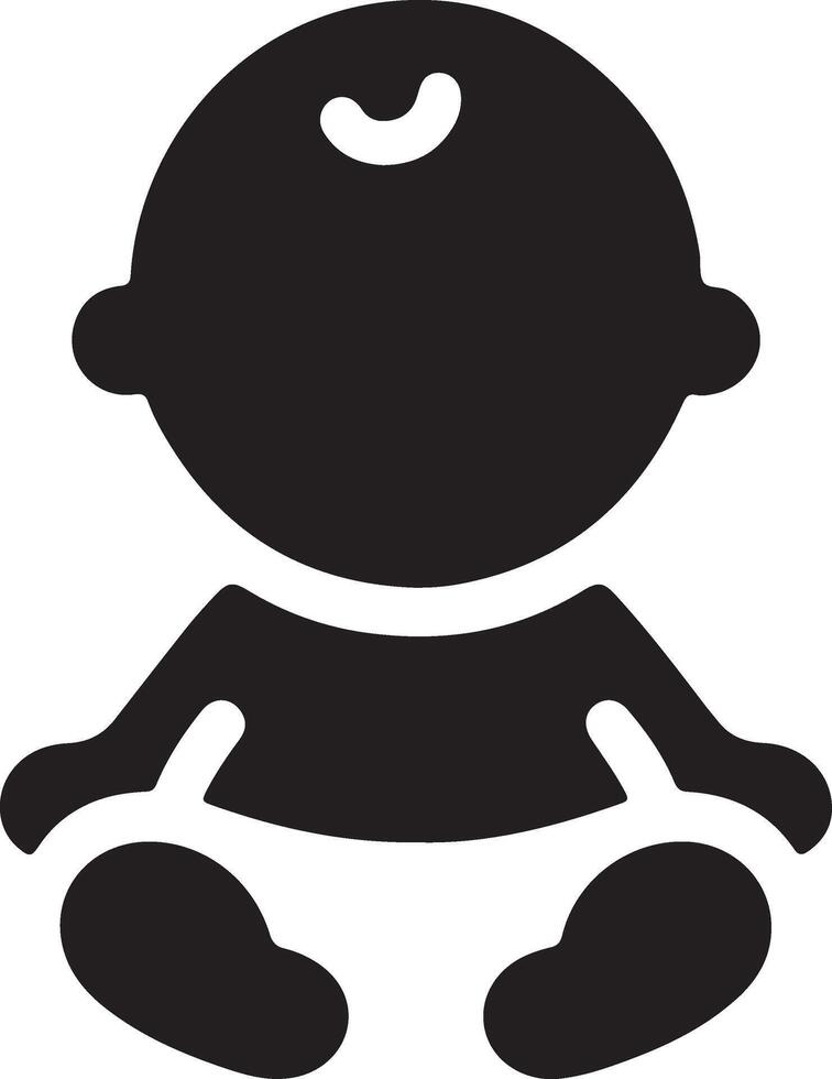 Cute smiling baby crawling icon black color silhouette 6 vector