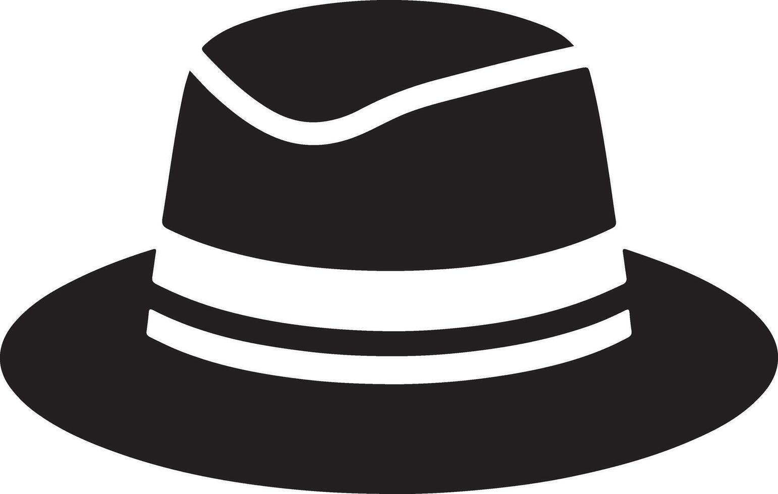 minimal Retro Hat icon, clipart, symbol, black color silhouette 13 vector