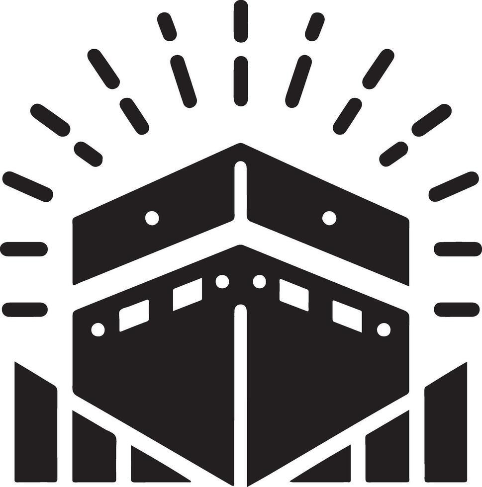 minimal Kaaba logo design vector icon, flat symbol silhouette 19