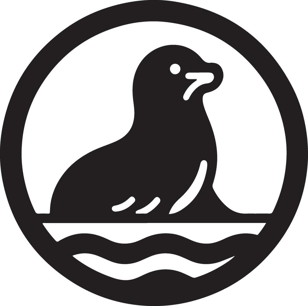 minimal Seal vector icon, flat symbol, black color silhouette, white background