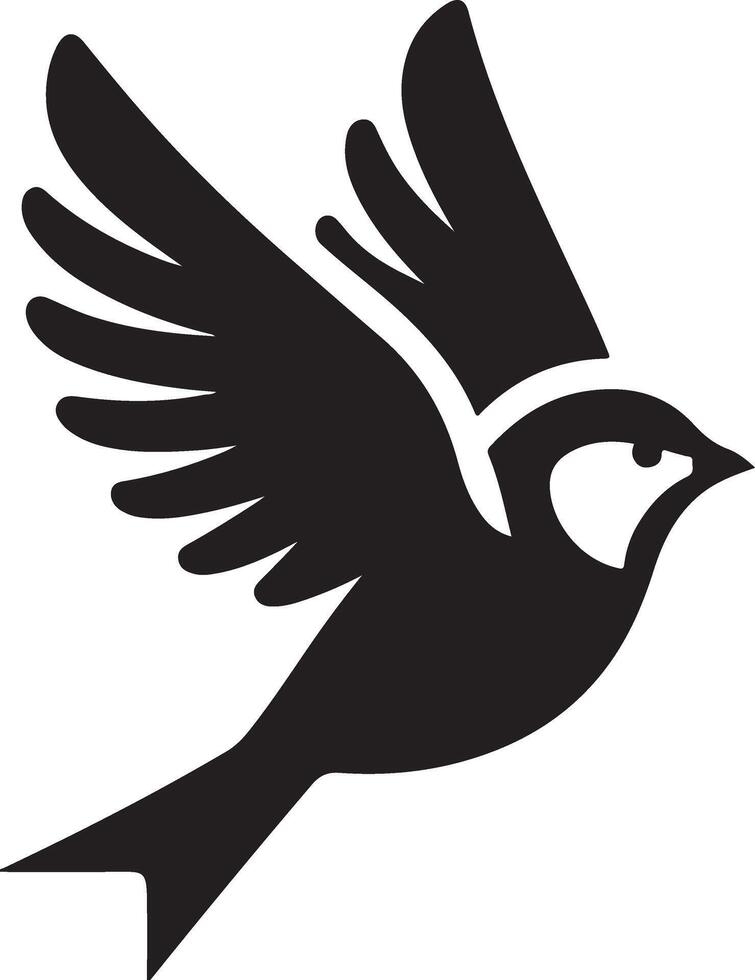 Finch bird logo concept, black color silhouette,  white background 10 vector