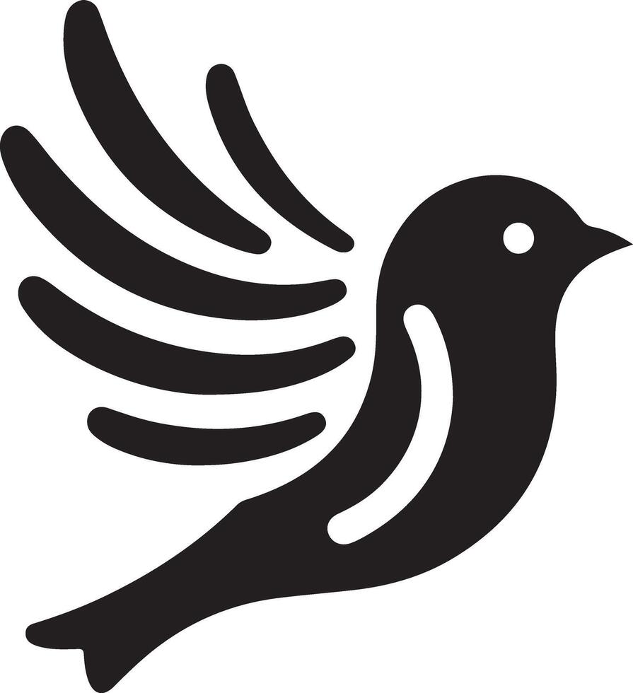 pinzón pájaro logo concepto, negro color silueta, blanco antecedentes 9 9 vector