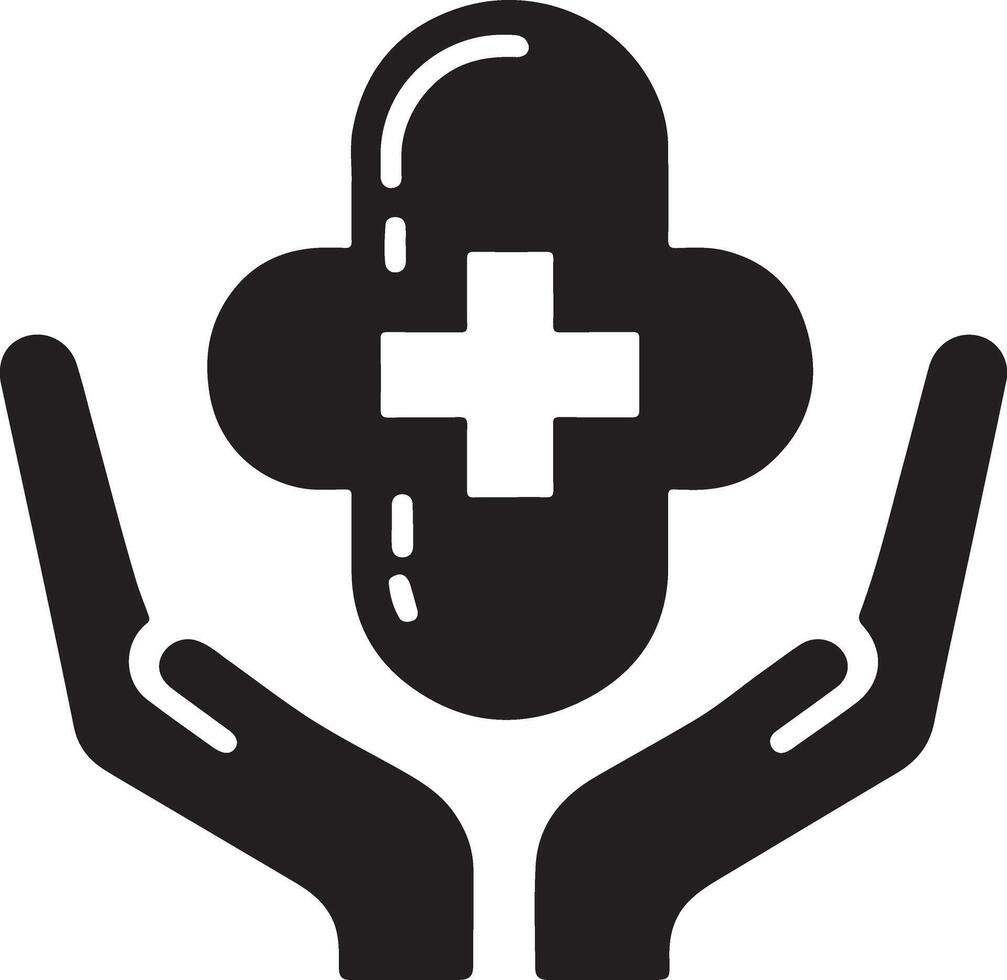 médico logo icono, plano símbolo, negro color silueta 9 9 vector