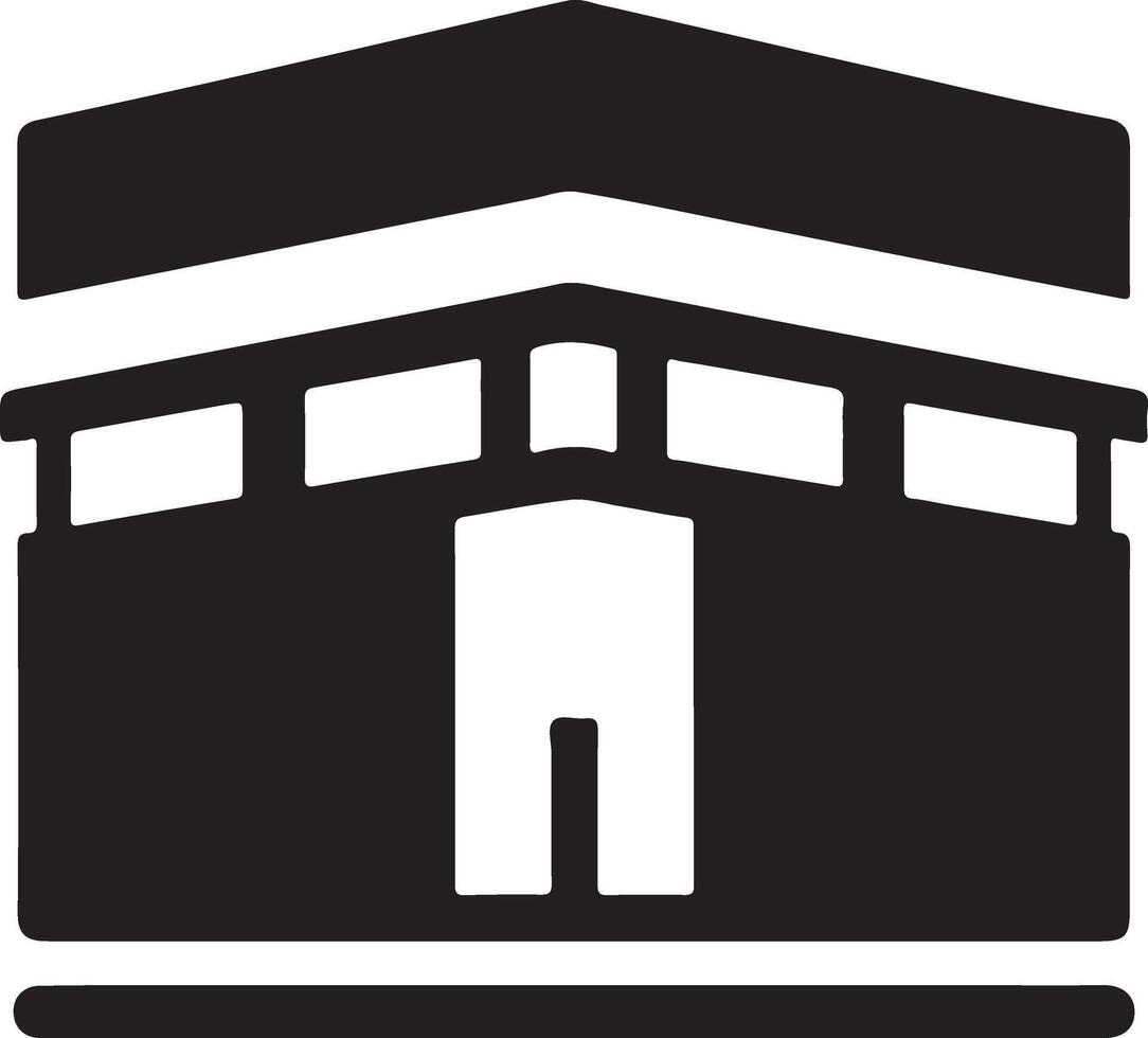 minimal Kaaba logo design vector icon, flat symbol silhouette 22