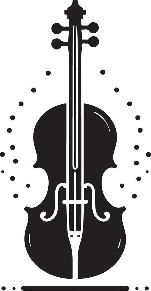 Violin vector art icon, clipart, symbol, silhouette 6