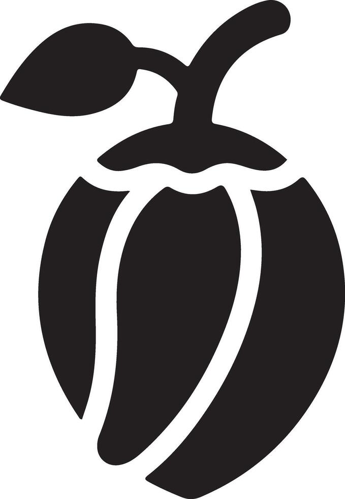 minimal green Pepper brand logo concept black color silhouette, white background 8 vector