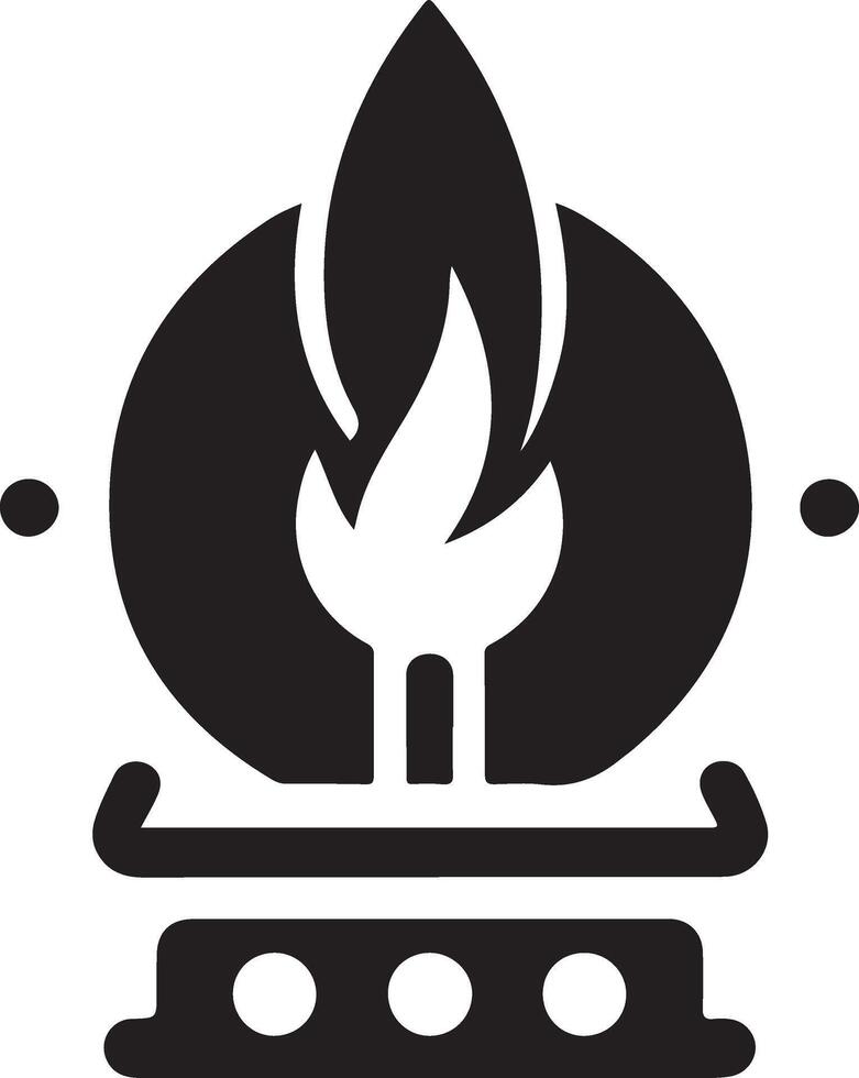 minimal gas burner logo concept vector black color silhouette, white background