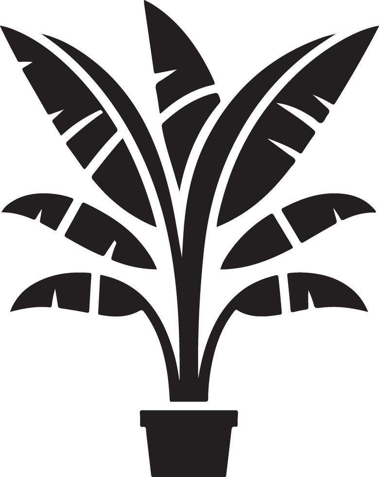 House plant vector icon, clipart, symbol, black color silhouette 3