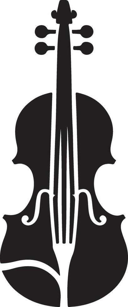 Violin vector art icon, clipart, symbol, silhouette