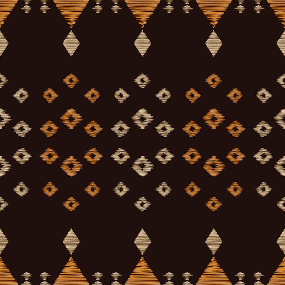 Traditional Ethnic ikat motif fabric pattern background geometric .African Ikat embroidery Ethnic oriental pattern brown background wallpaper. Abstract,vector,illustration.Texture,frame,decoration. vector